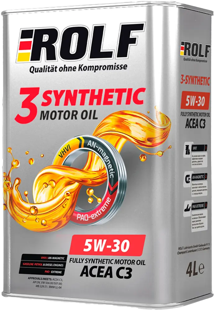 Масло моторное ROLF 3-Synthetic 5W-30 ACEA C3 4л