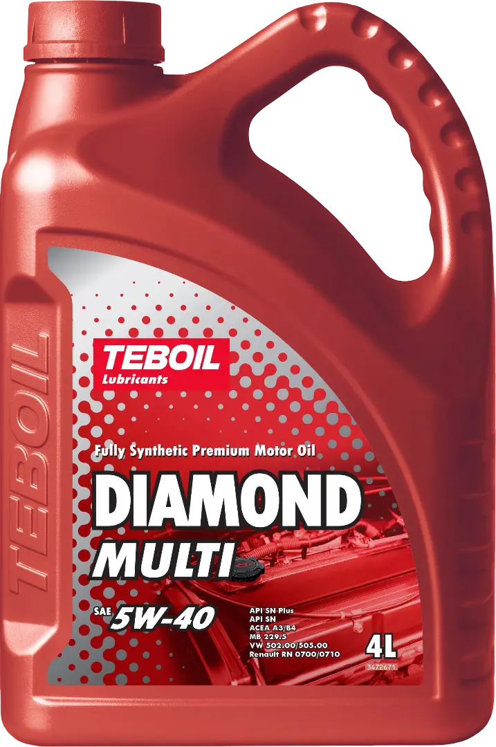 Масло мотоpное Teboil Diamond Multi 5W-40 4л(MB 229.5/Renault RN 0700/RN 0710/VW 502 00,/505 00)