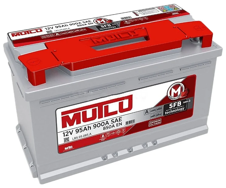 Mutlu 95 А/ч о.п. 850А 12V SBF M3 Низкий