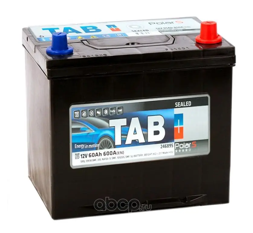 Tab 60 А/ч о.п. 600А 12V Polar JIS Asia