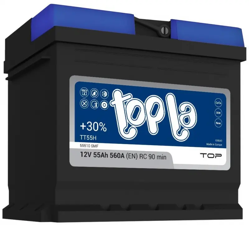 Topla 55 А/ч о.п. 540А 12V TOP Asia