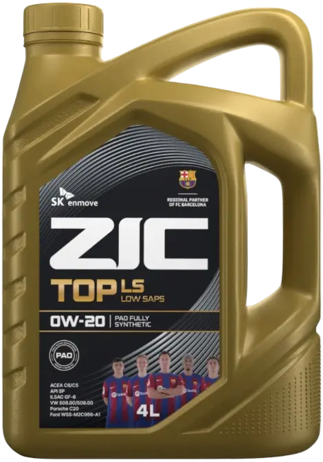 Масло моторное ZIC TOP 0W-20 синтетическое 4 л
