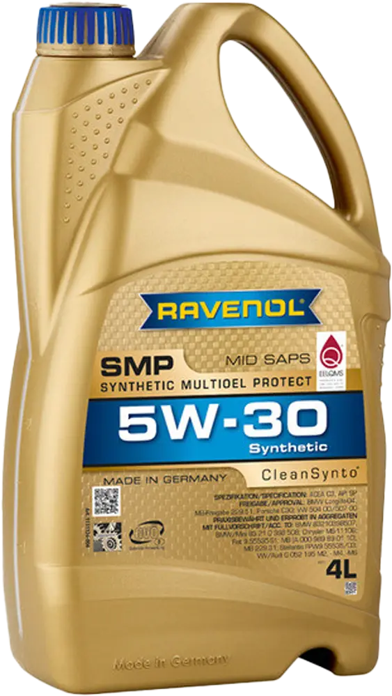 Масло мотоpное Ravenol SMP 5w30 4л SN/C3/VW504/507/BMW LL-04 MB 229.51 Porsche C30