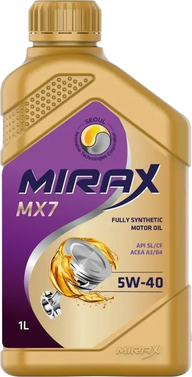 Масло моторное синтетическое MIRAX MX7 5W-40 SL/CF A3/B4 1л