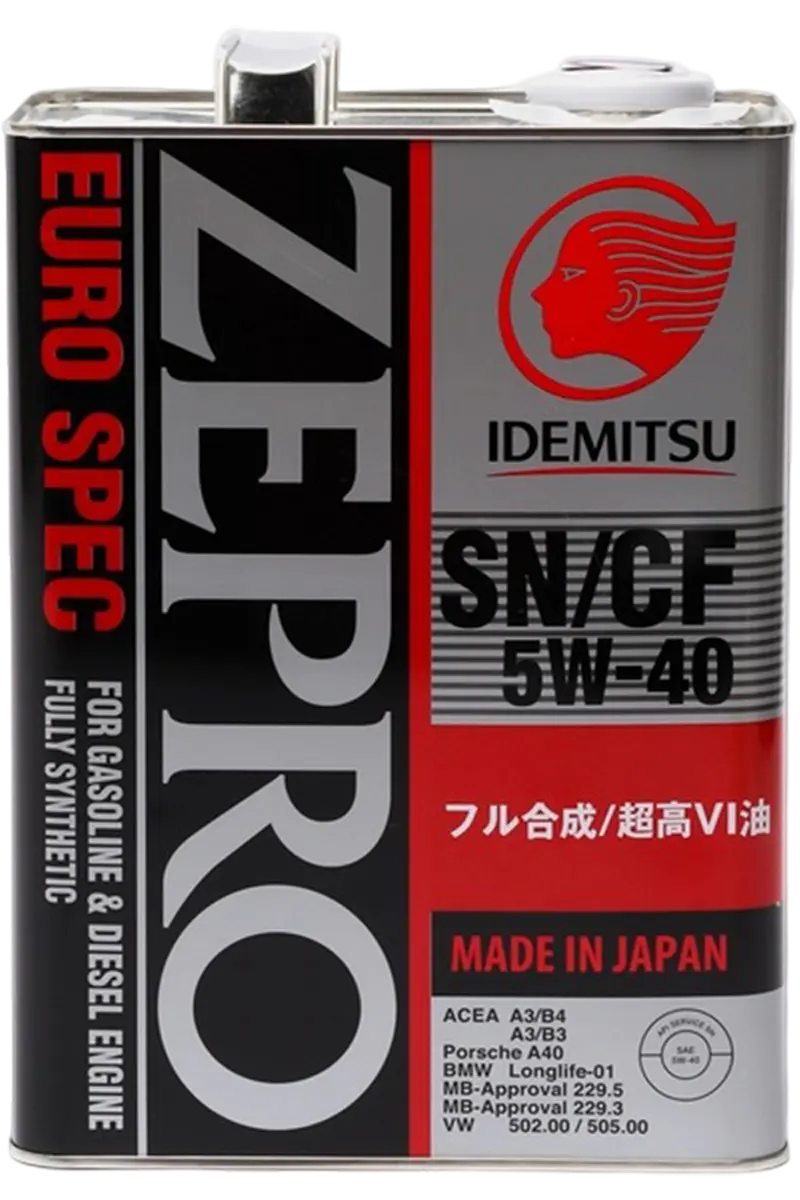 Масло моторное Idemitsu 5W-40 4L Zepro Euro Spec SN/CF 4л